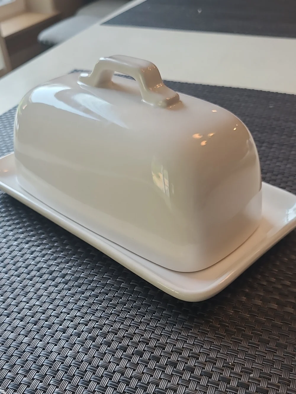 Delight White Ceramic Butter Dish - Classic Home Dining